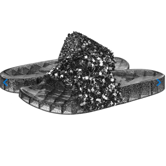 💕NIB Black Embellished Slide Sandals💕 - Picture 4 of 8